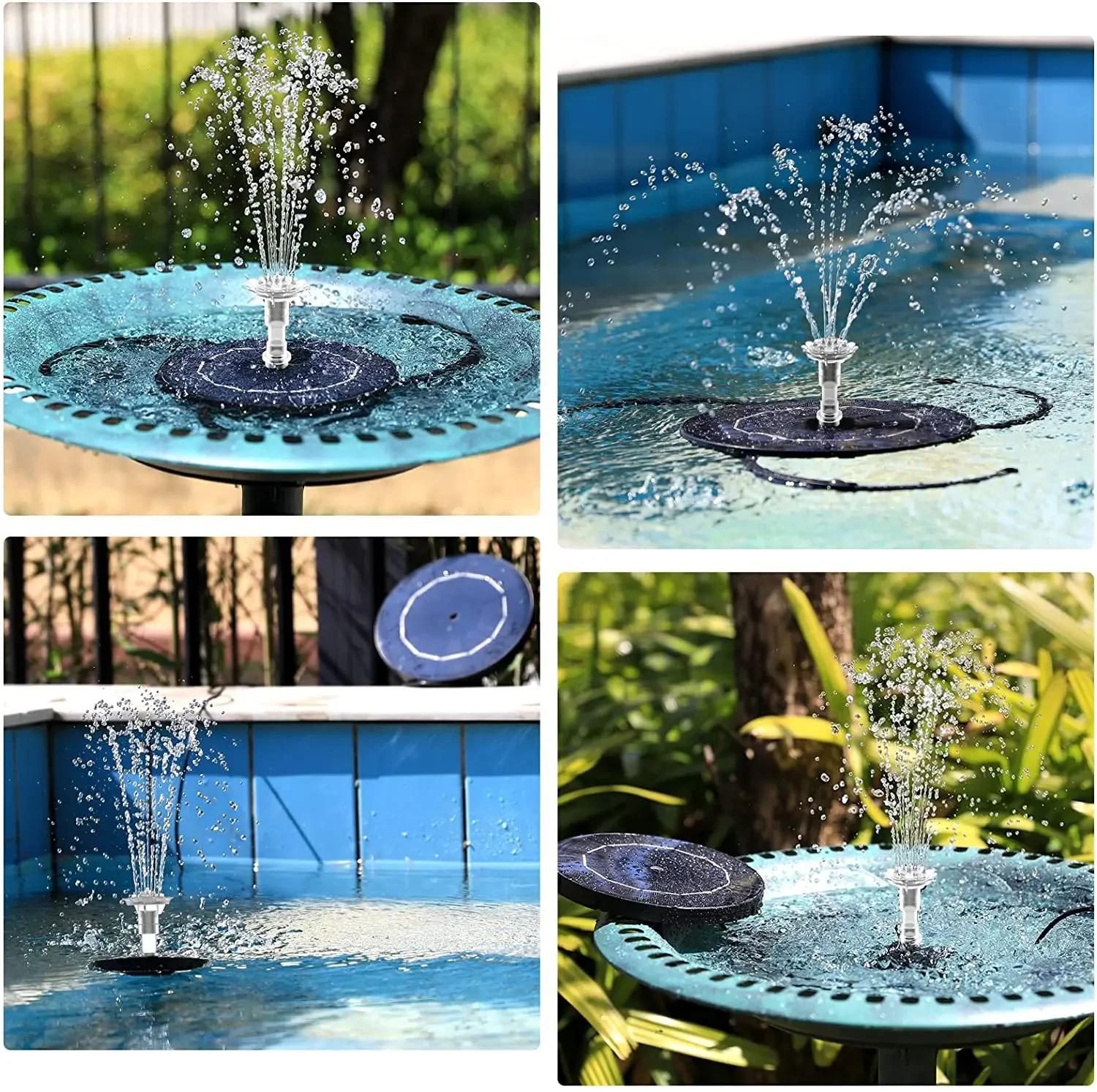 Fontaine d'eau solaire, piscine, étang, cascade, décoration de jardin, bain d'oiseaux en plein air, 