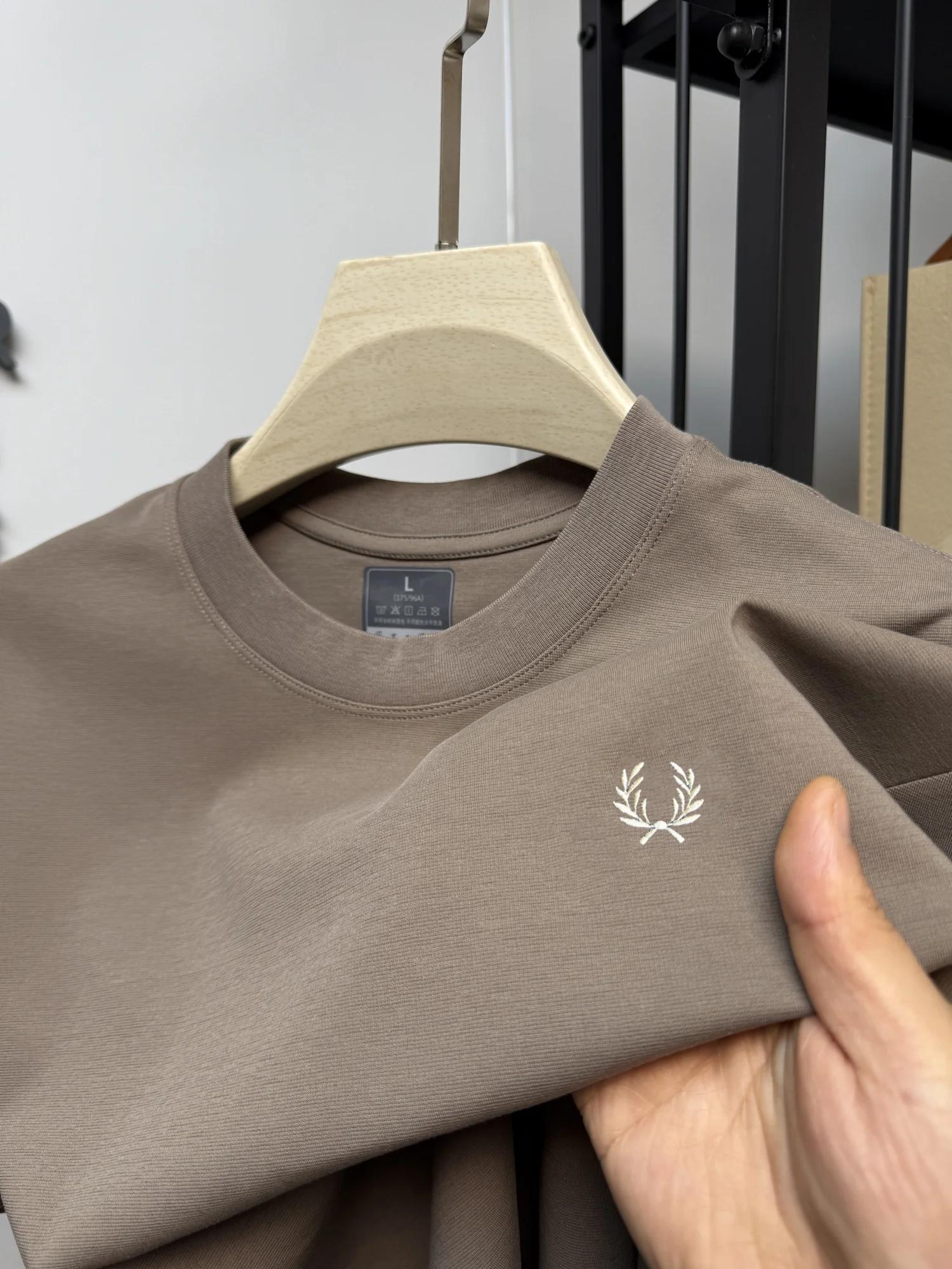 T-shirt à col rond brodé pour hommes, tendance et exquis, à la mode, classique, confortable et respi
