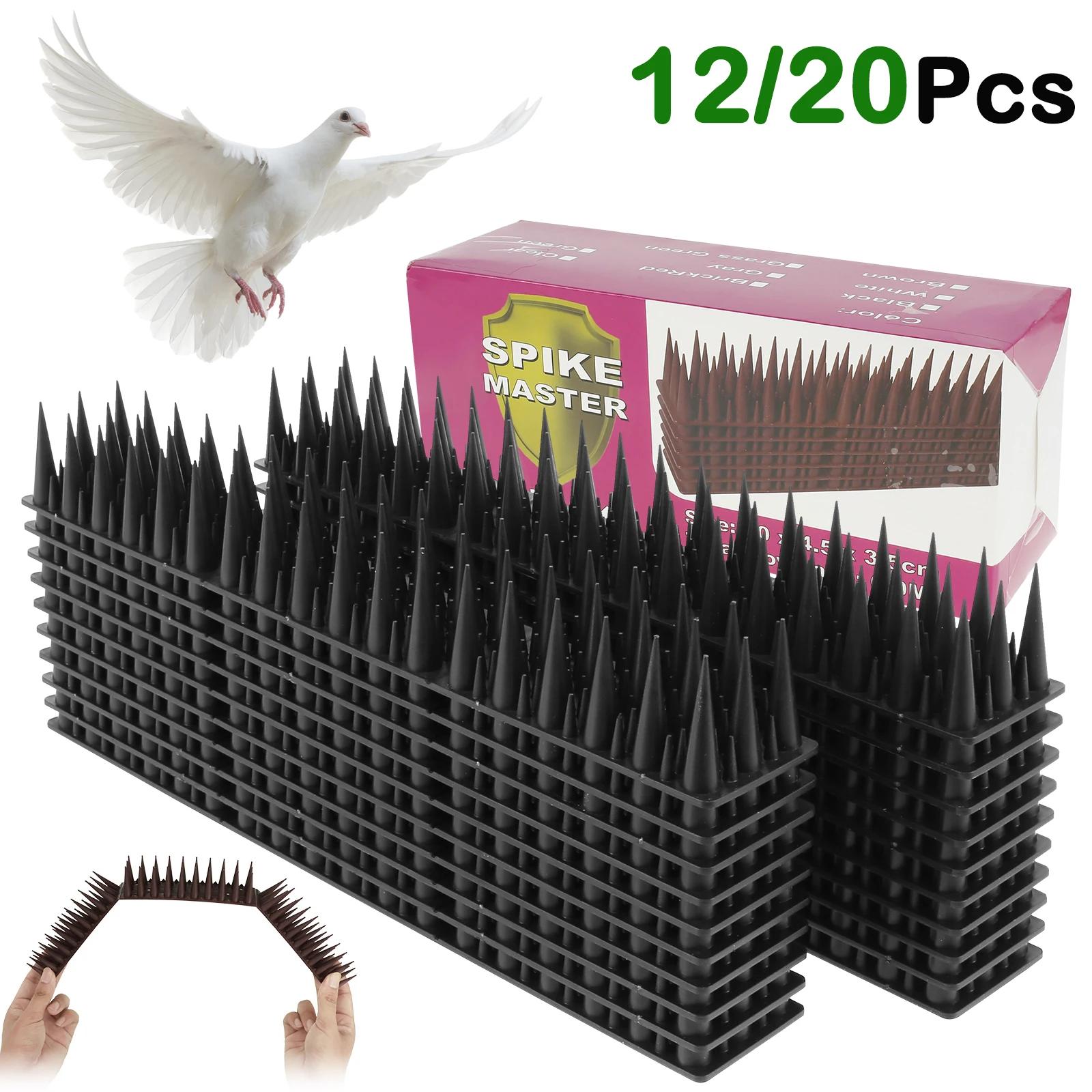 12/20 pièces pointes d'oiseaux en plastique détachables dissuasion Anti-cambriolage Pigeons pointes 