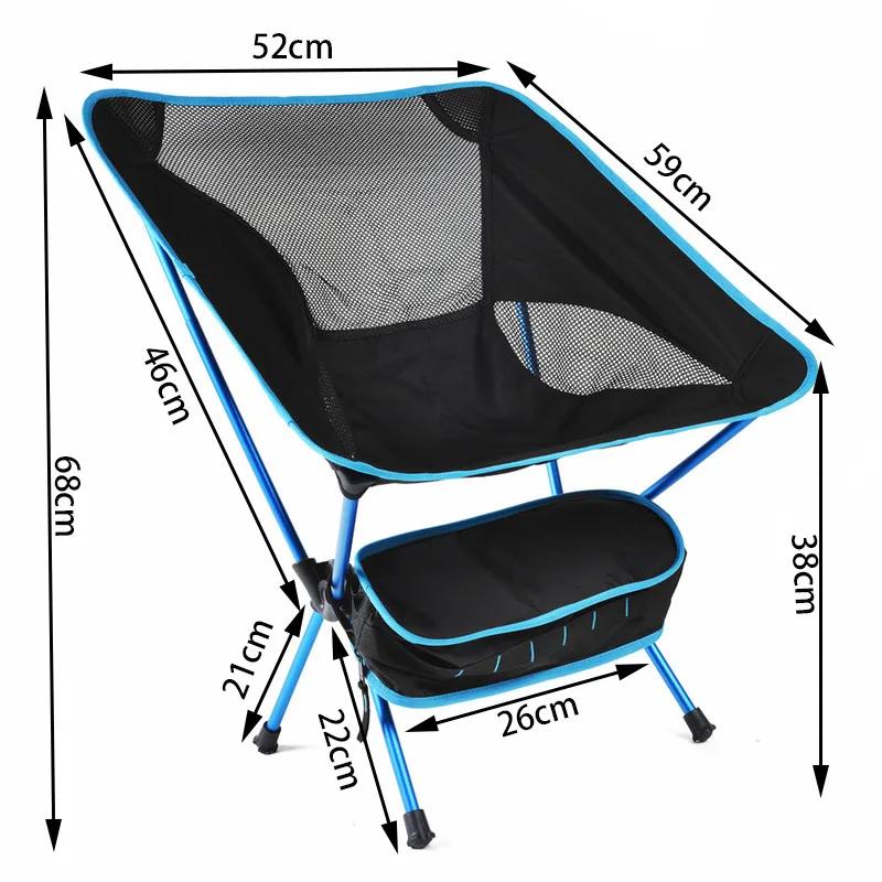 Chaise de camping ultralégère, chaise pliante d'extérieur super résistante à haute charge, siège por