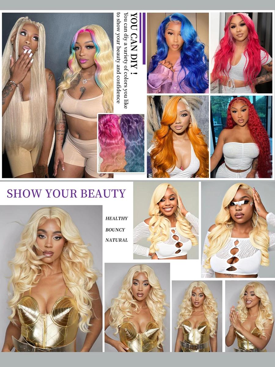 Perruque Lace Wig naturelle lisse blond 613, 13x6, 13x6, densité 180%, haute qualité, pour femmes