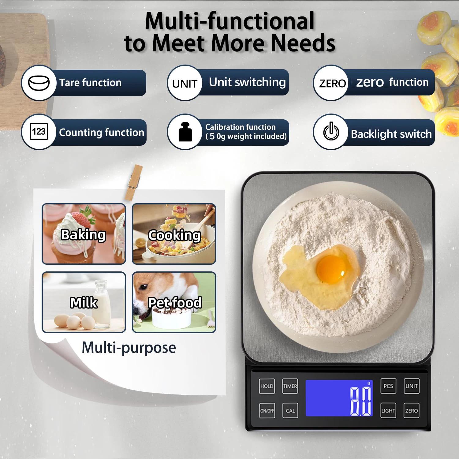 Balance de cuisine numérique étanche en acier inoxydable, haute précision, balance électronique pour