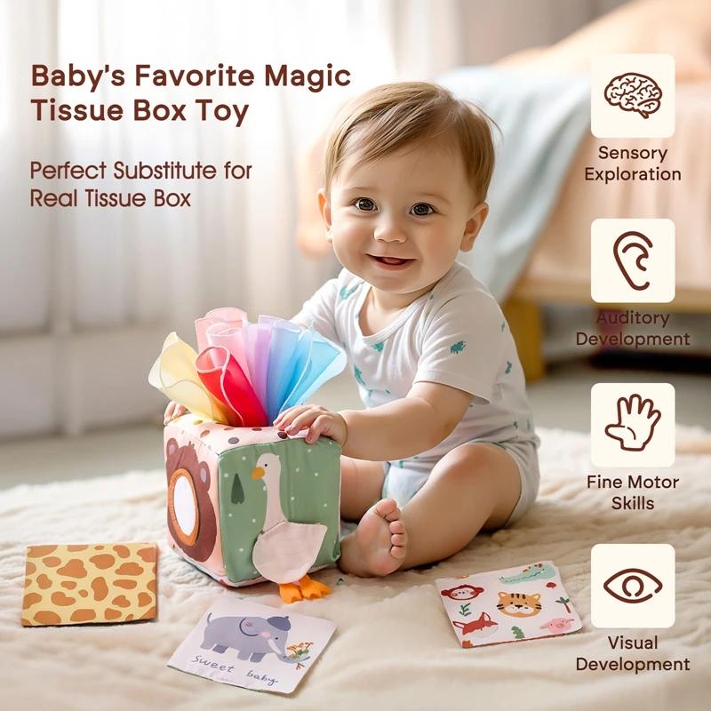 Montessori tissus jouets magique coton Animal boîte à mouchoirs enfants doigt exercice tissu occupé 