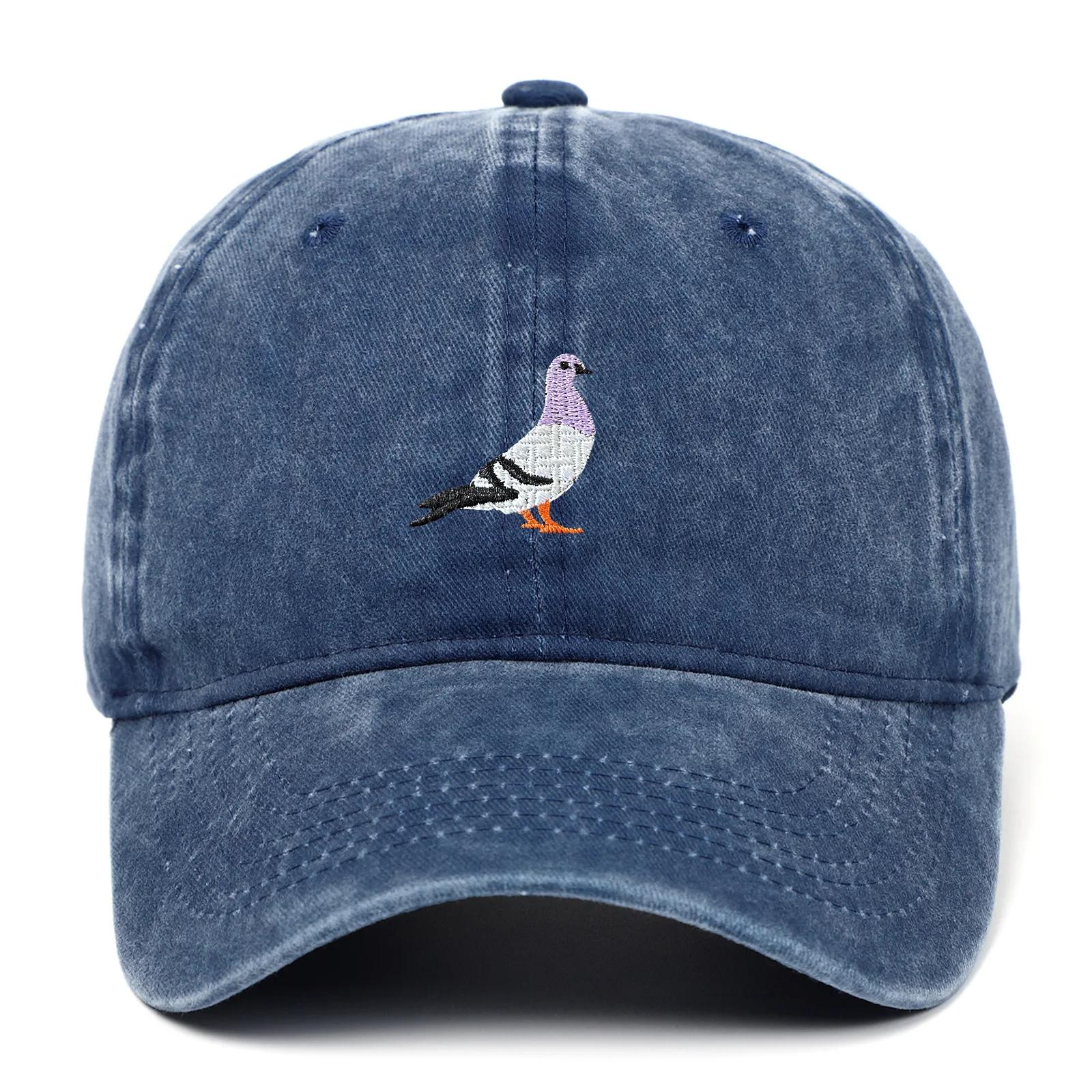 Casquette de baseball adaptée à toutes les saisons, motif brodé de pigeons, mode décontractée quotid
