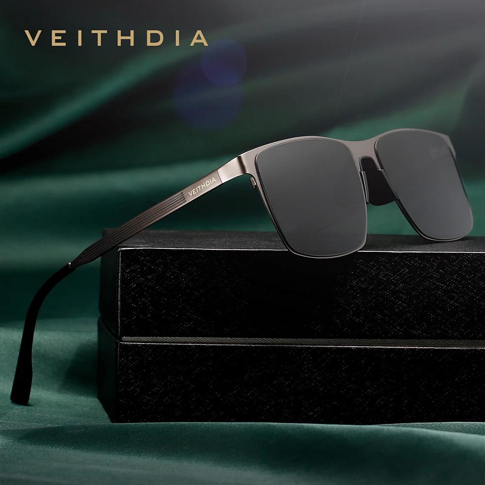 VEITHDIA-Lunettes de soleil polarisées en acier inoxydable pour homme, verres en nylon pour la condu