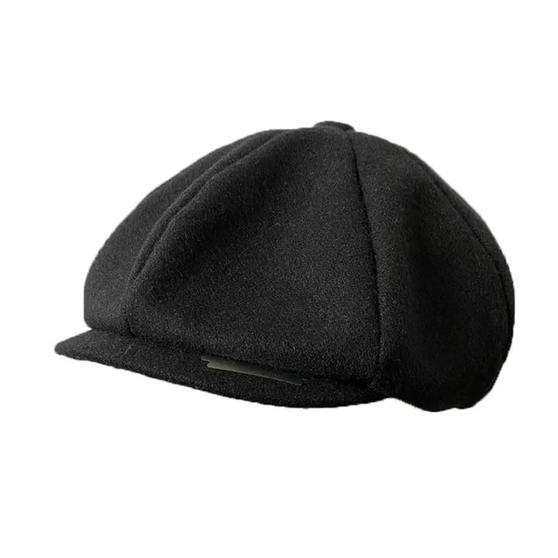 Casquettes de journal avec lame mode hommes laine mélange casquette plate Peaky chapeau conduite cha