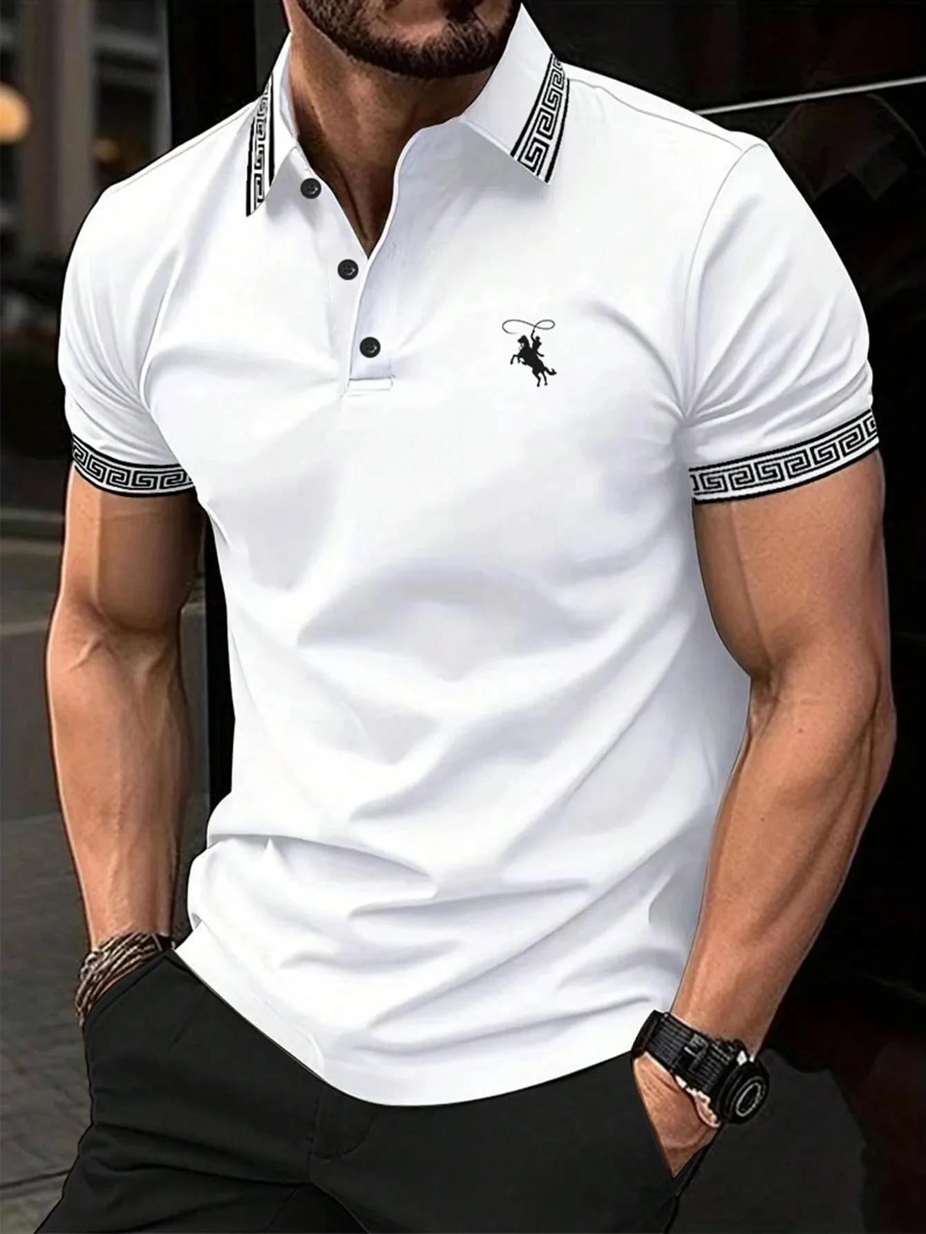 La nouvelle chemise POLO à manches courtes pour hommes pour l'été 2025 présente une impression de mo