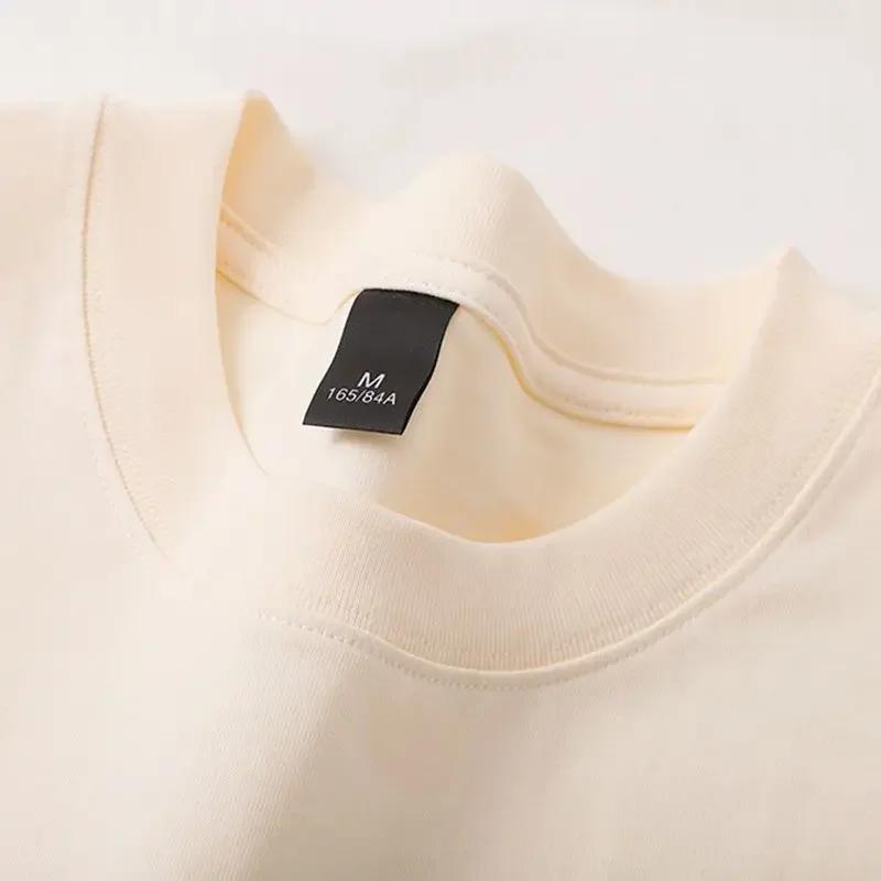 T-shirts en coton 600g pour hommes, manches courtes, poids lourd, col rond, respirant, pour l'été, p