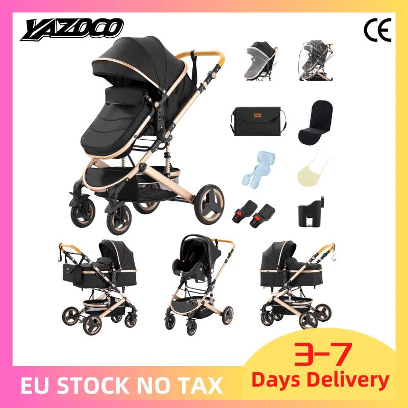 Poussette pliable 3 en 1 Trio avec moustiquaire, couvre-pieds et porte-gobelet