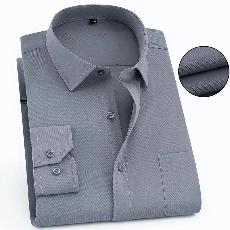 Chemise d'affaires à manches longues pour hommes, grande taille 8XL 7XL 6XL, printemps automne, coul