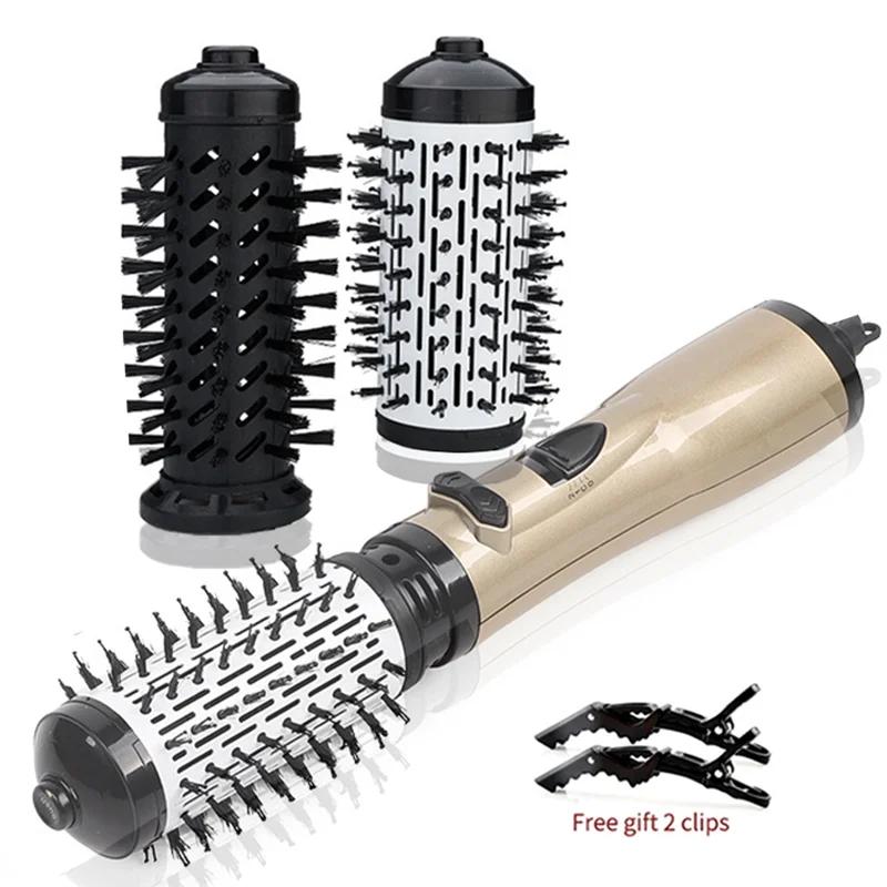 2 têtes remplaçables, flux d'air rotatif à 360 degrés, brosse à Air chaud, lisseur, bigoudi, volumat