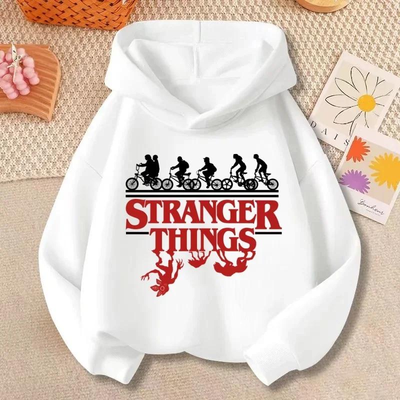 Potdemiel New Stranger Things Bikes Hoodie pour enfants de 3 à 12 ans, sweat-shirt imprimé Demogorgo