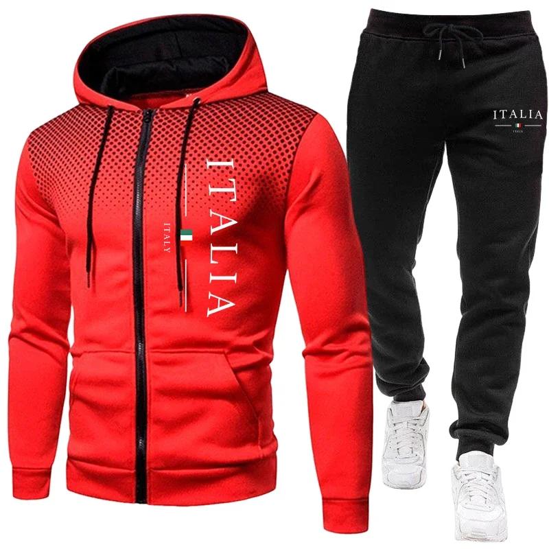 Automne hiver populaire hommes survêtement fermeture éclair à capuche et pantalons de survêtement ur