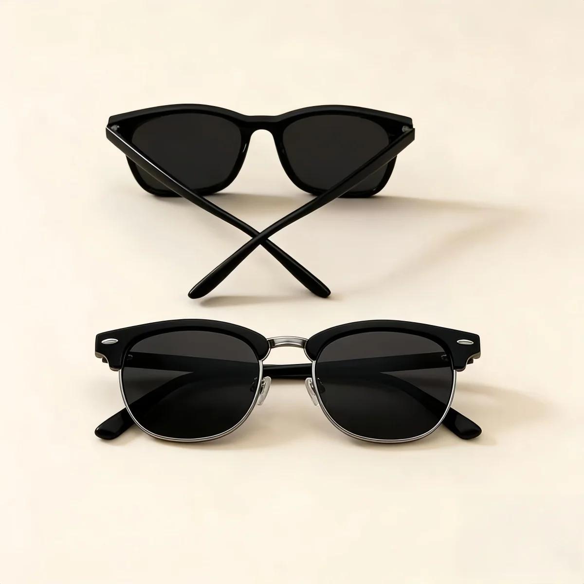 2 paires de lunettes de soleil tendance, style rétro européen et américain, unisexe, classiques, Y2K