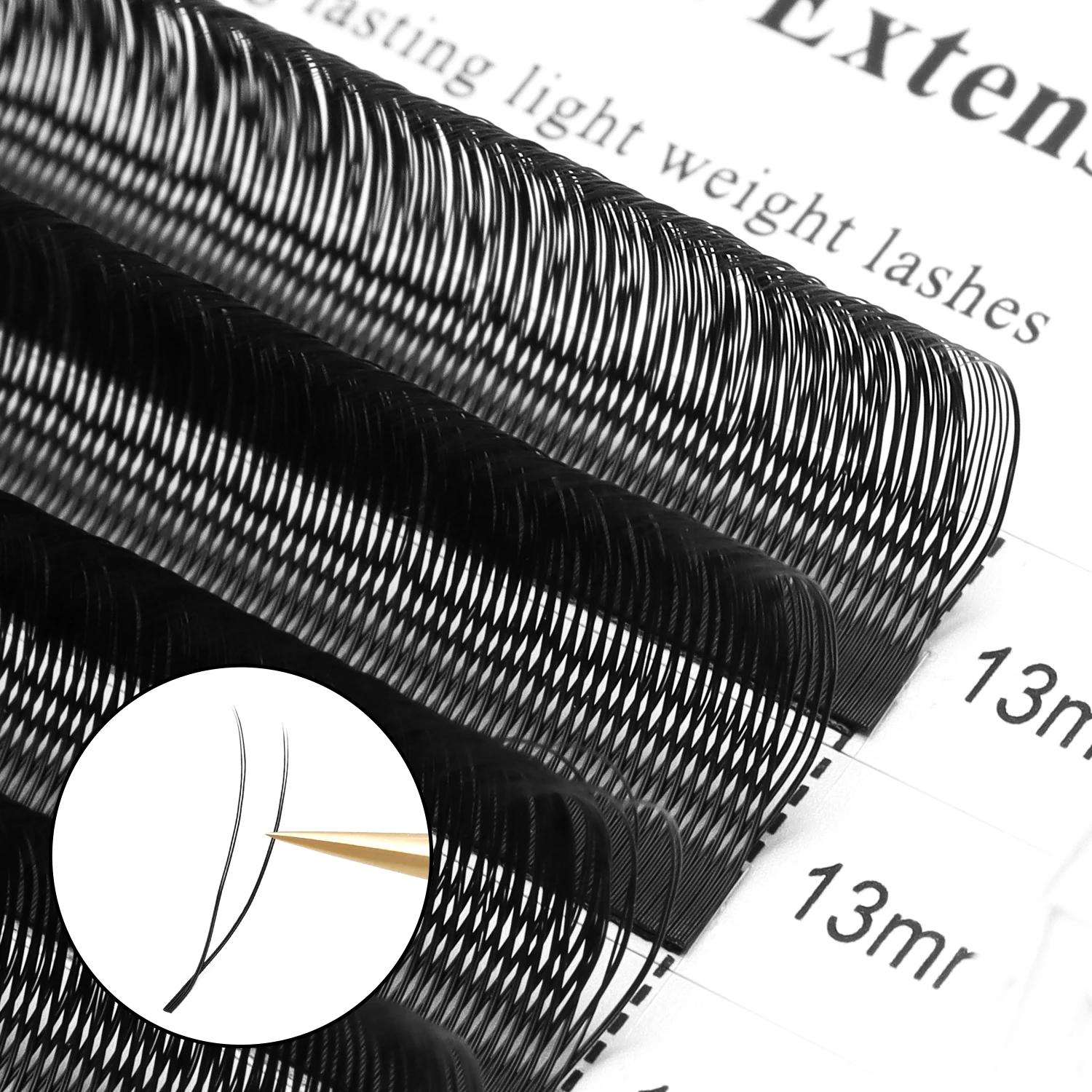 XIUSUZAKI 6 plateaux/lot Extensions de cils YY en forme de U Double pointes 2D YY ventilateurs de Vo