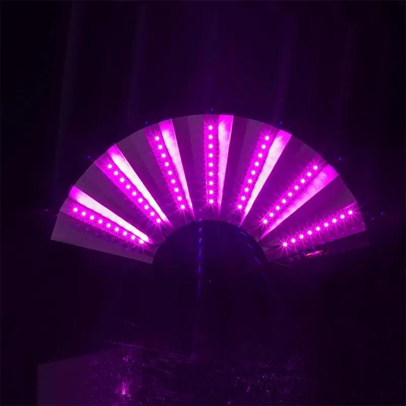 Éventail Led pliant scintillant, lumière de danse, spectacle nocturne, Halloween, noël, Rave, access