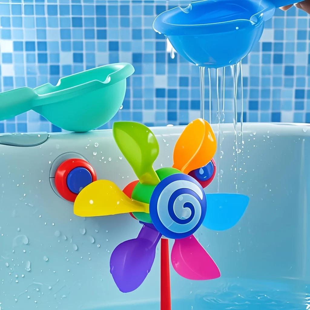 Moulin à vent jouet de bain rotatif 1 pièce, jeu sensoriel amusant pour bébés garçons et filles, cad
