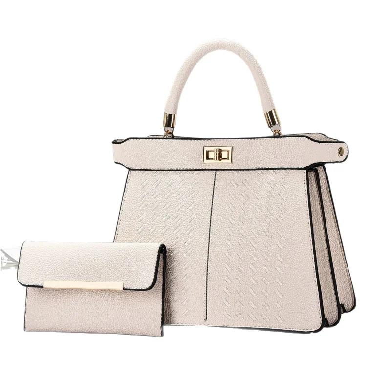 Sac à main en métal tendance pour femmes, sac mère-fille de couleur unie, sac bandoulière polyvalent