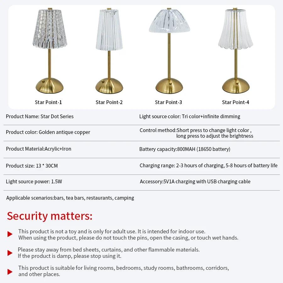 Lampe de Table LED avec capteur tactile, veilleuse de bureau à intensité variable, lampe de lecture 