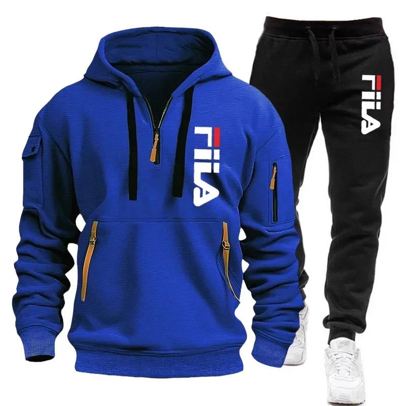 Sweat-shirt à capuche + pantalon décontracté pour hommes, ensemble deux pièces pour l'extérieur, pul