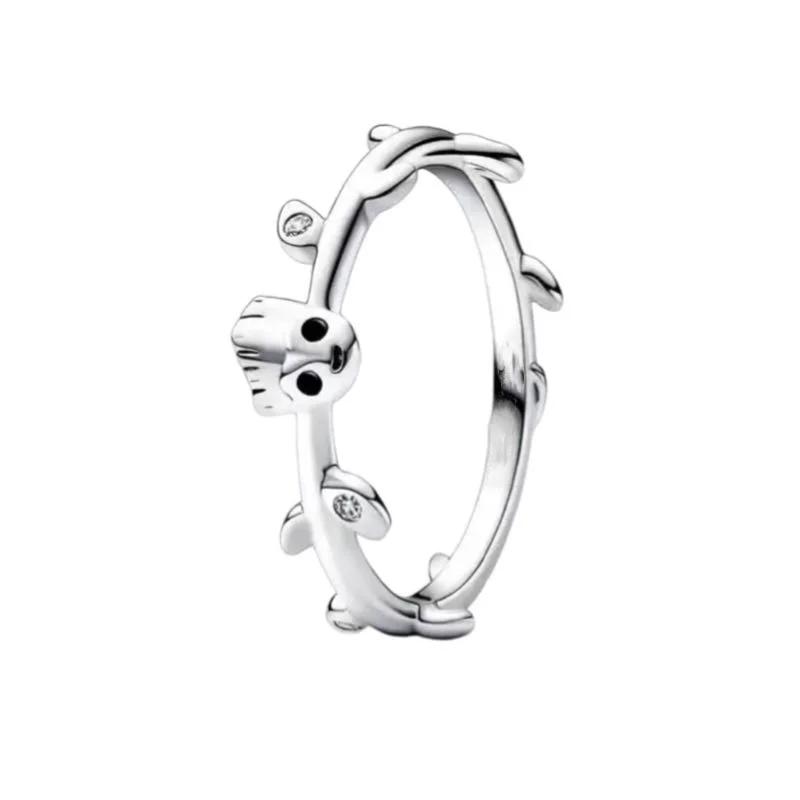 Bague en argent 925% pur avec nœud papillon, cœur et couronne en zircone, cadeau d'amour pour femmes