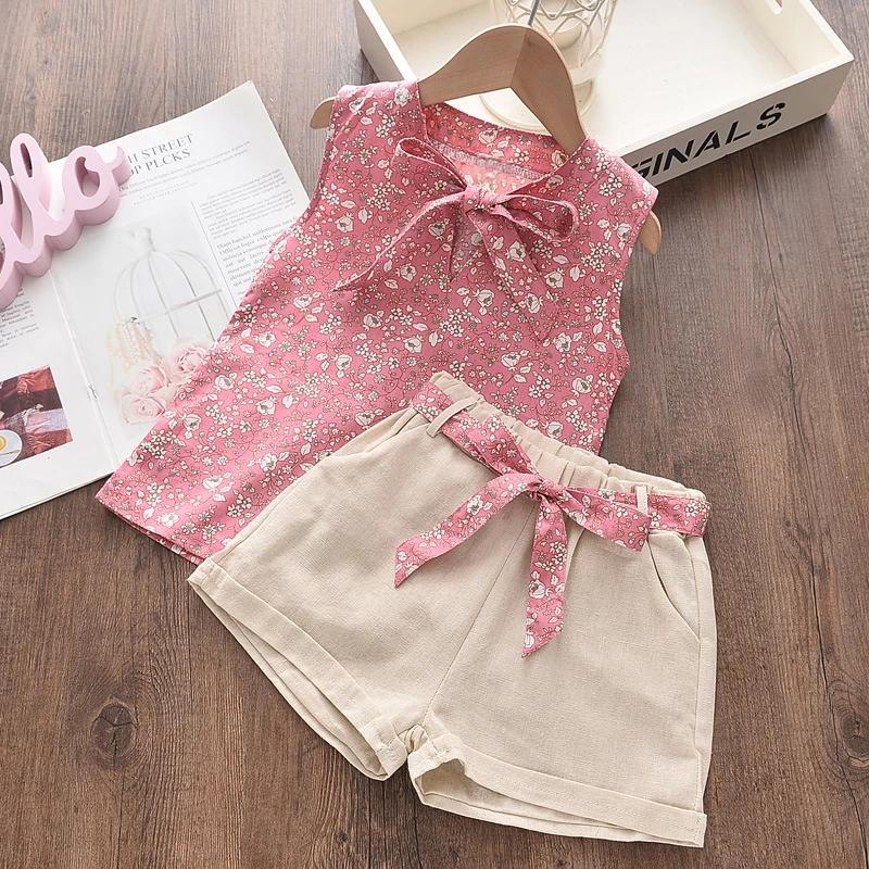 Vêtements d'été pour bébés filles, gilet sans manches et short, 2 pièces/ensembles, vêtements pour t