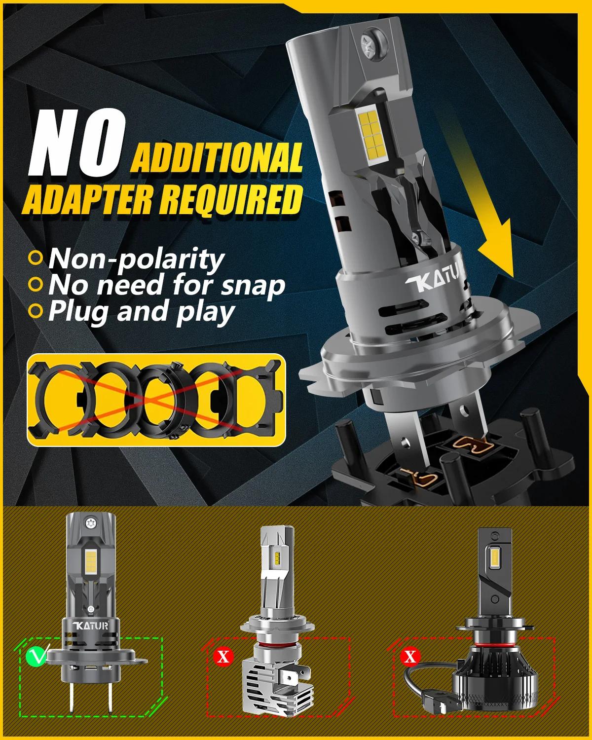 2x haute puissance H7 phare LED 1:1 Mini taille phare 20000LM 6500K lampes de voiture Super lumineux