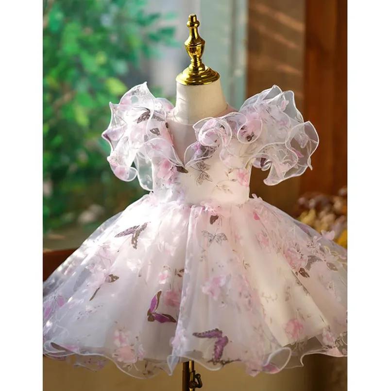 Robe de soirée princesse pour enfants, à la mode, imprimé, à volants, Design, mariage, anniversaire,