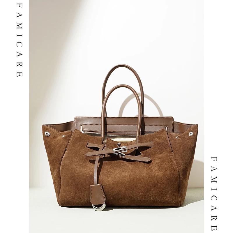 2025 printemps été nouveau sac fourre-tout en cuir suédé Unique spacieux épaule sac à bandoulière fe