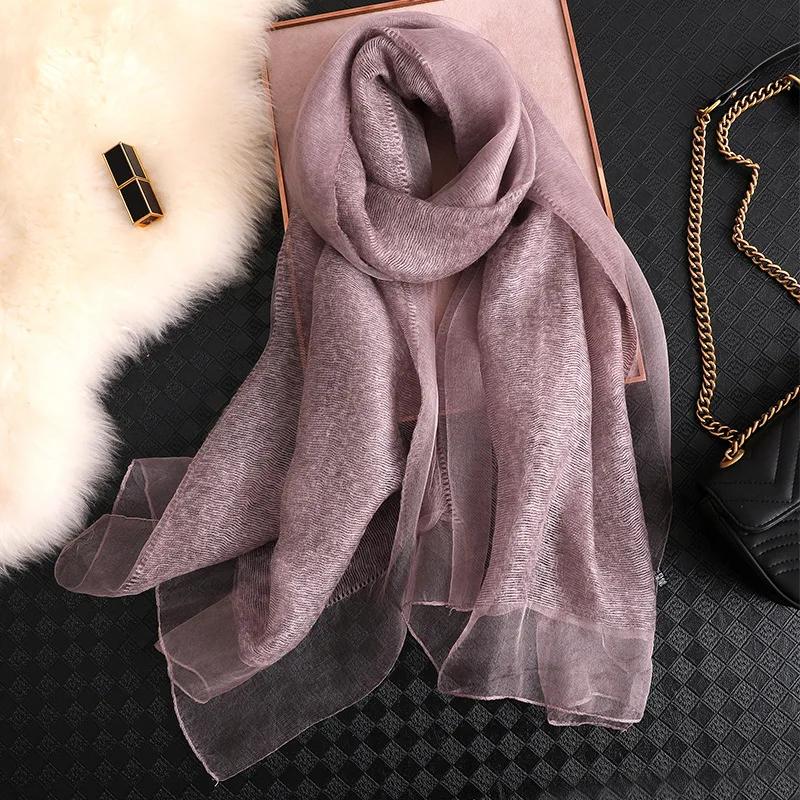 Injwool-Écharpe de Marque pour Femme, Foulard Solide, Pashmina, Châles et Round Big Size, Serviette 