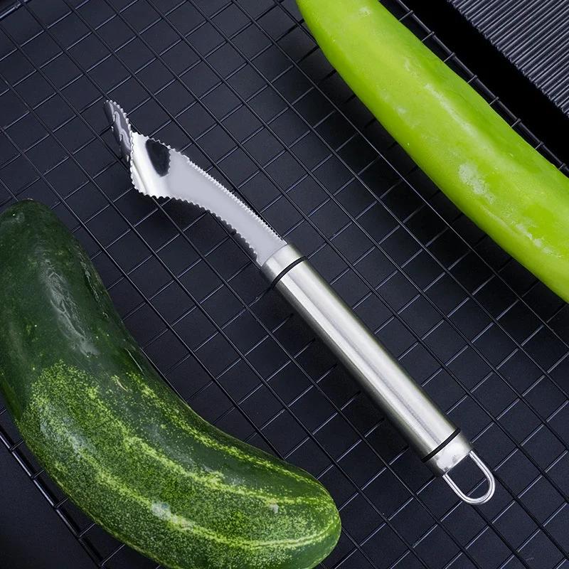 Corer de Chili en acier inoxydable, dissolvant de graines de courge amère, couteau de creusement de 