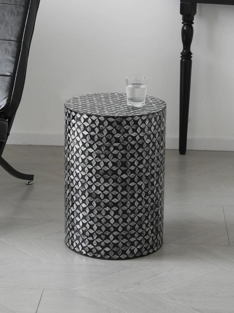Table d'appoint créative en coquillage nordique, Style médiéval, pour salon, canapé, coin rond, haut