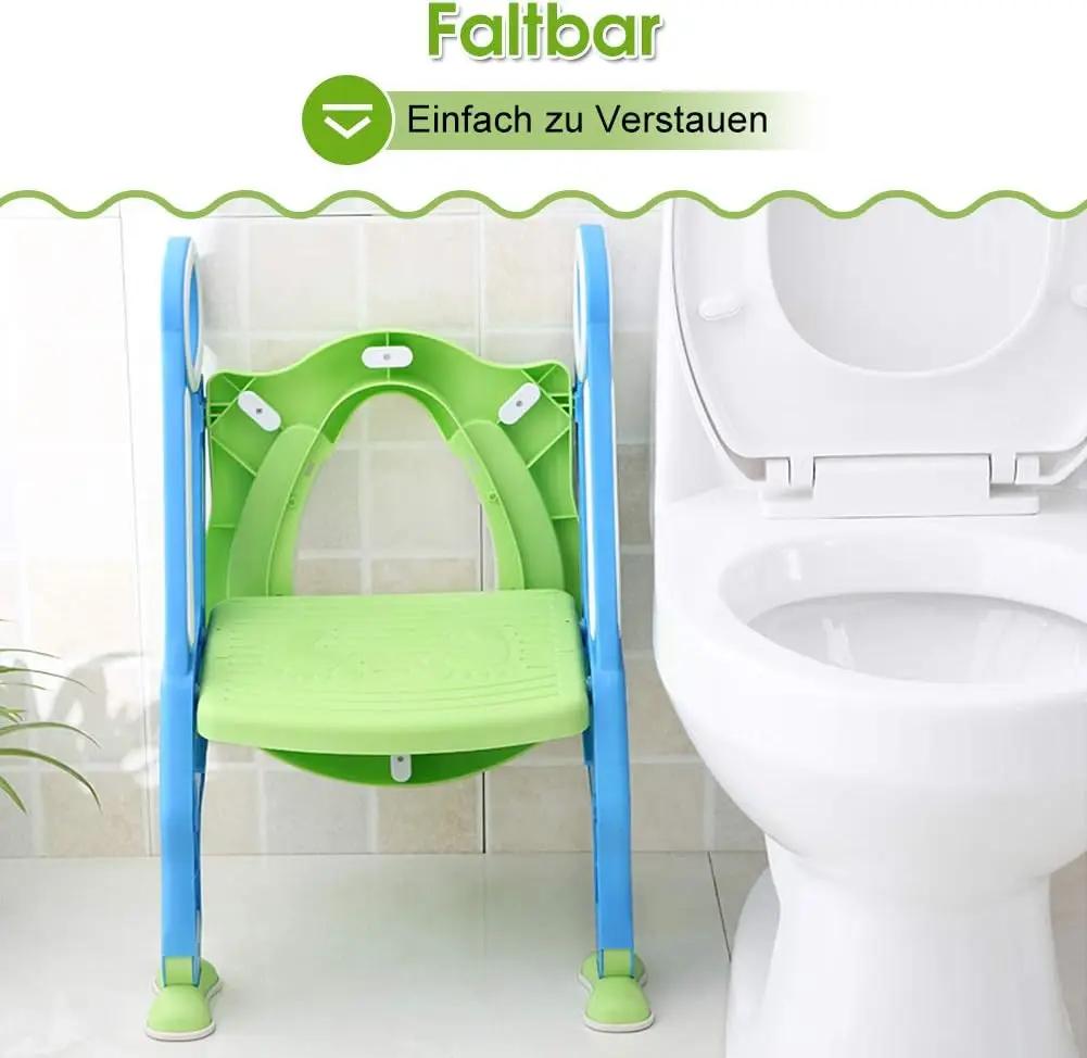 Entraîneur de Toilette Pot d'apprentissage avec Main Courante d'escalier Coussin Souple en PU Anti-d