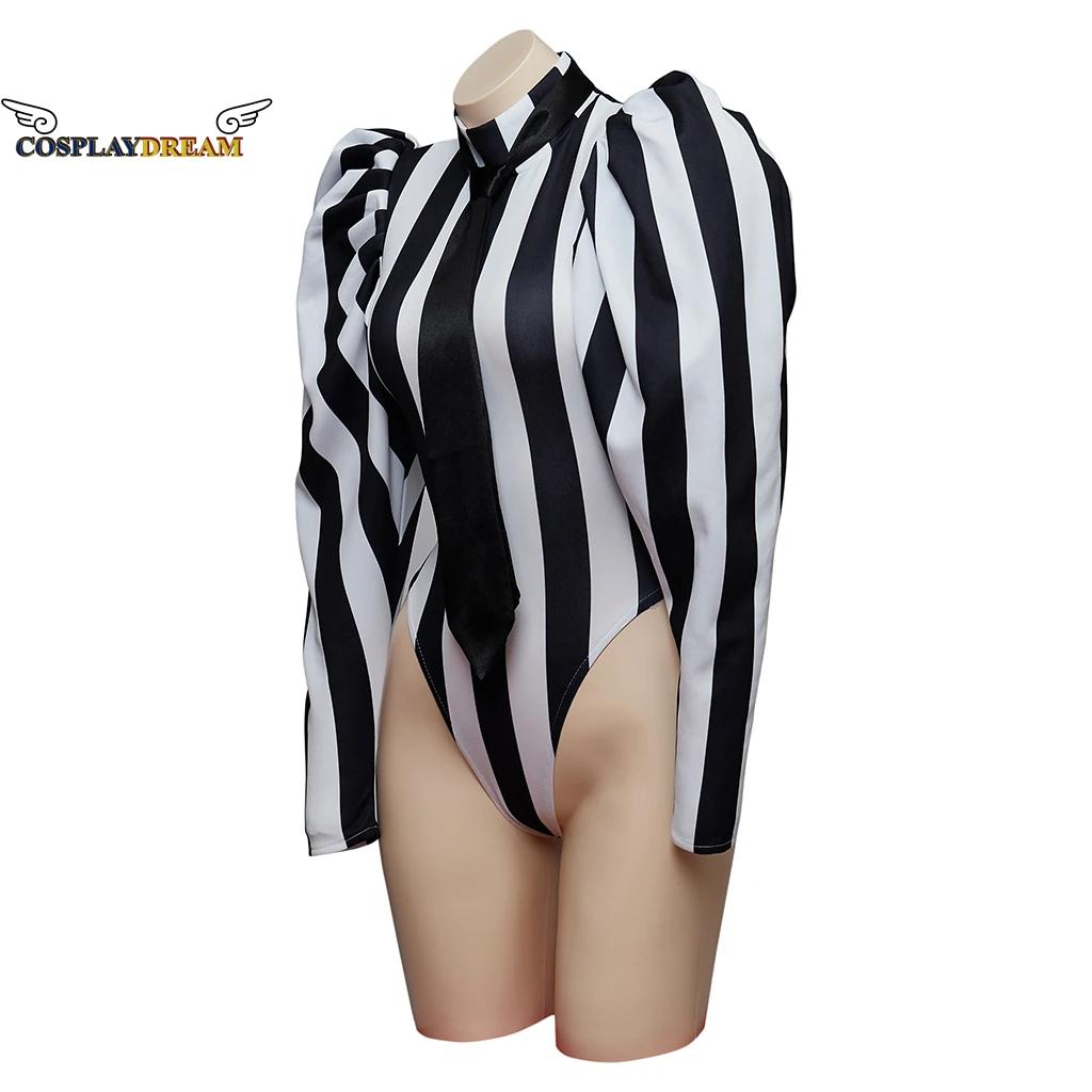 Combinaison Victoria Slim Striped pour femme, manches longues, barboteuse de batterie, costume de co