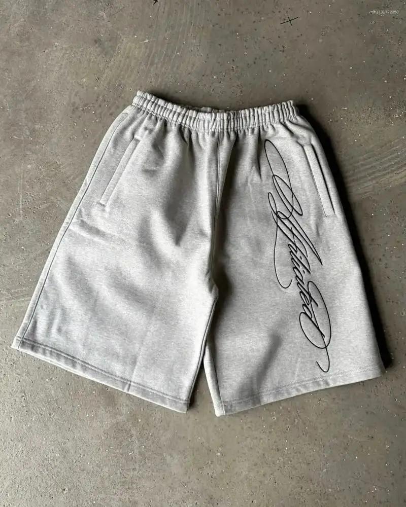 Shorts pour hommes Streetwear Rétro Américain Hip Hop Graffiti Lettres Ample Sport Jogging Été Décon