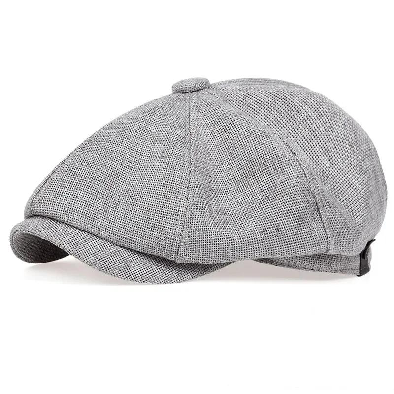 Casquette de gavroche en coton sergé pour hommes, 8 panneaux, casquettes de boulanger, rétro, testos