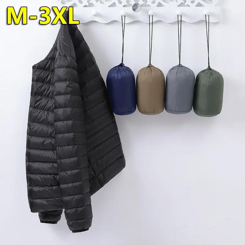 Doudoune ultralégère pour hommes, nouvelle veste légère Simple à col rond, Portable, doublure chaude