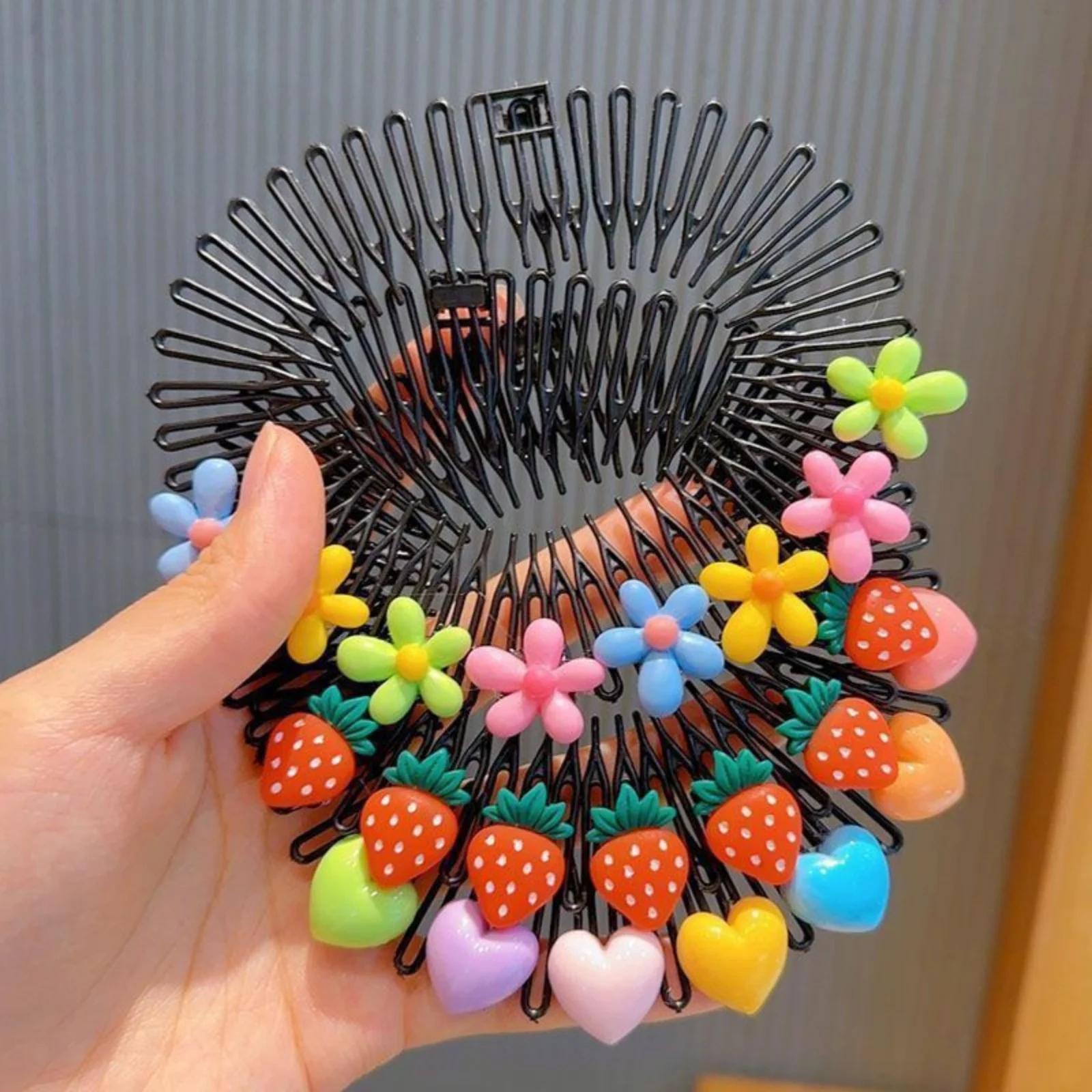 3 pièces d'accessoires pour cheveux pour filles, style Y2K, avec peignes étoiles colorés, bandeaux, 