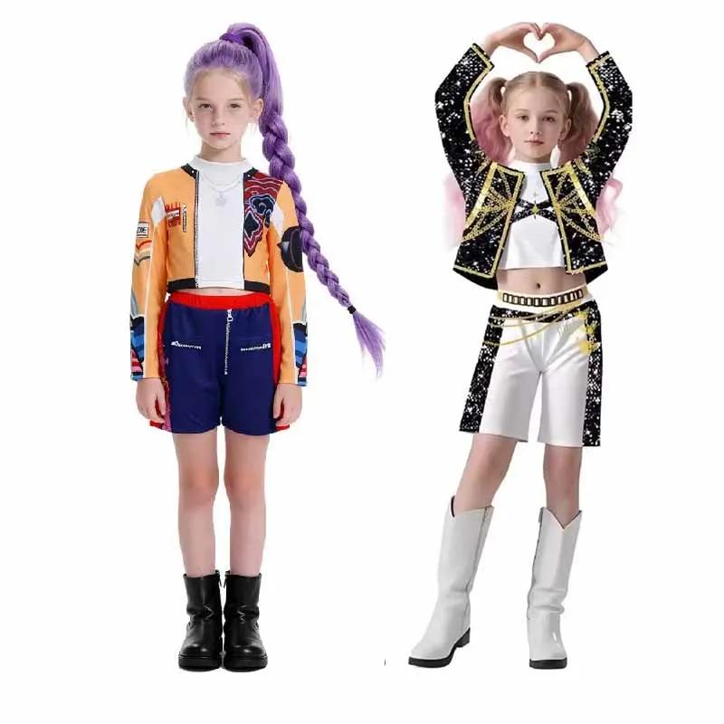 Ensemble cosplay dessin animé filles 3-12 ans - Costume jeu de rôle Kpop et spectacle scène