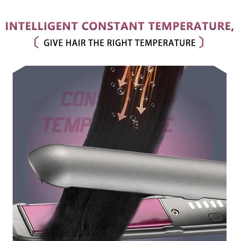 Kemei fer plat en céramique professionnel pour lisseur de cheveux moins crépus finition lisse plaque