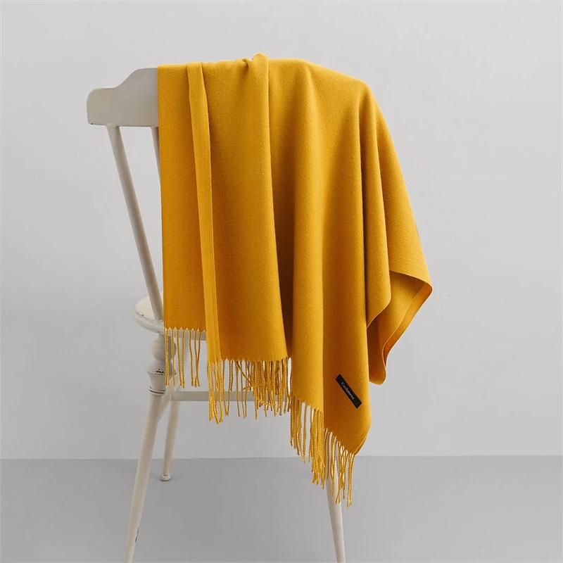 2025 hiver châle pour femmes longues chaudes foulards en cachemire Hijab solide dame enveloppement f