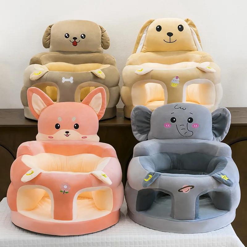 Canapé d'apprentissage pour bébé, siège vertical pour tout-petit avec dossier haut, chaise en peluch