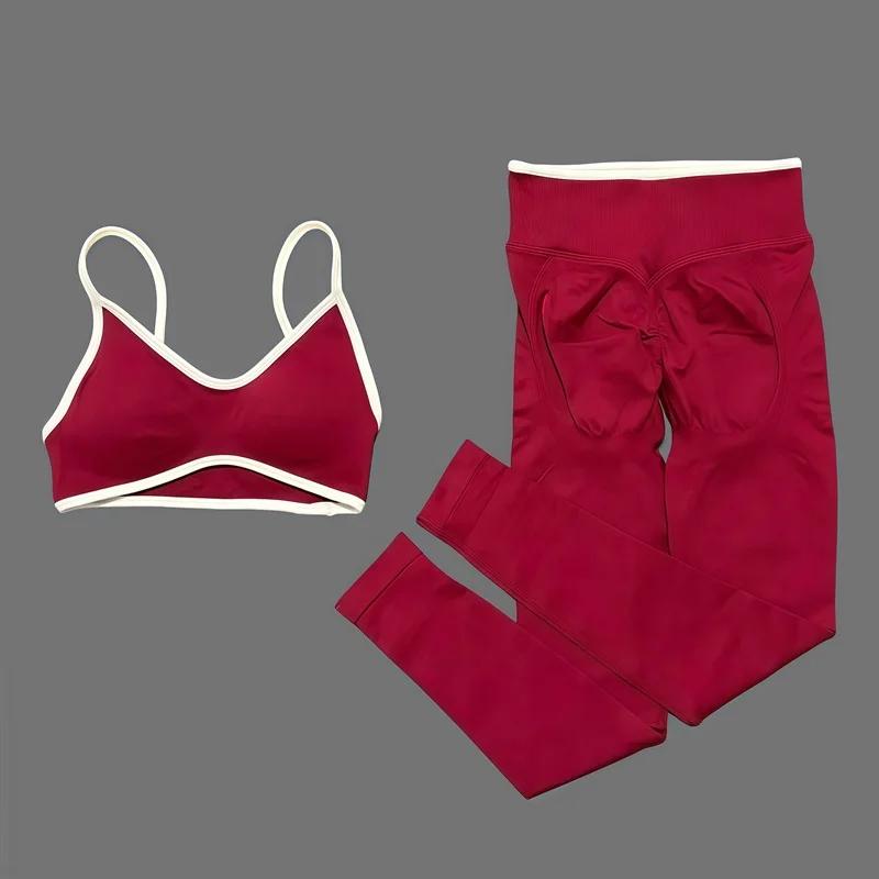 Ensemble de yoga et fitness sans couture HISTELLO pour femme, 2 pièces : Leggings sculptants Ignite 