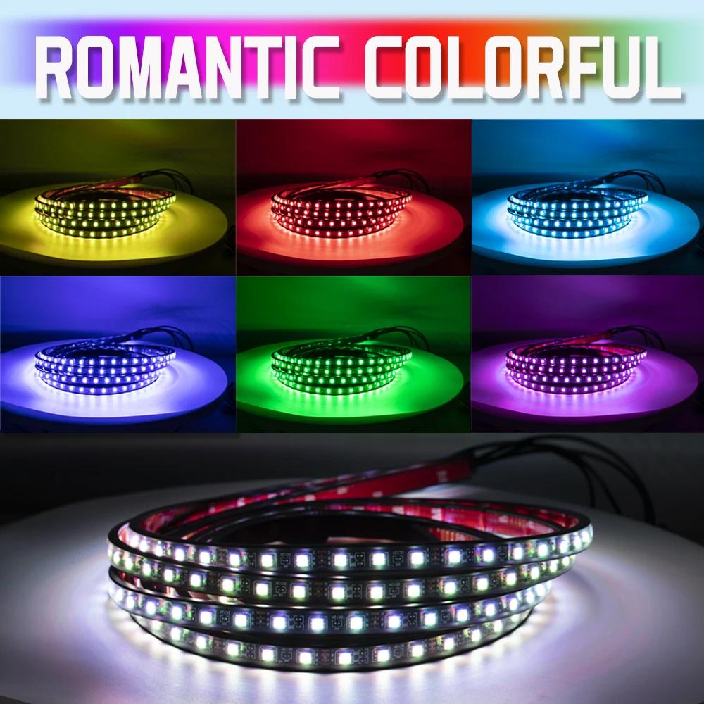 Bande lumineuse LED Flexible pour voiture, contrôle à distance/APP, néon RGB, atmosphère ambiante, l