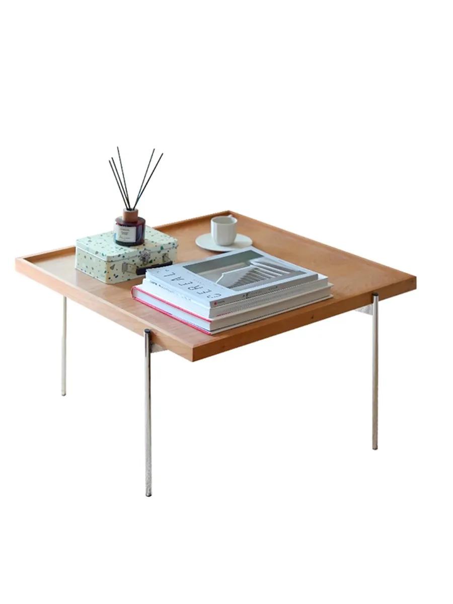Table d'appoint en bois massif pour invités, Table à thé nordique moderne, simplicité légère, Design