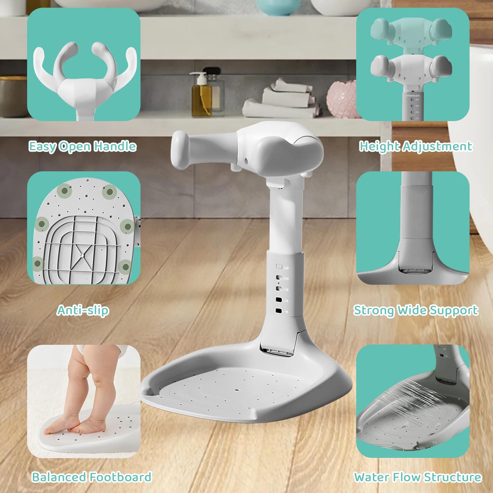 Support de bain pliable pour bébé, Support de bain pour bébé portable et réglable pour bain debout p