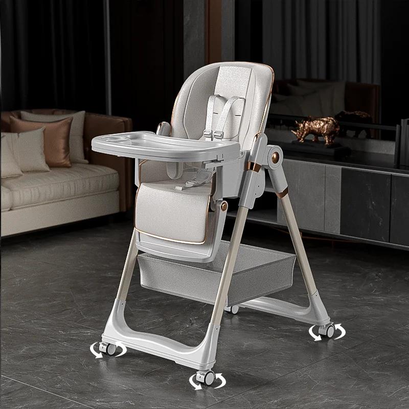 Chaise haute pliable pour bébé, facile à nettoyer, chaise de salle à manger pour tout-petits, harnai