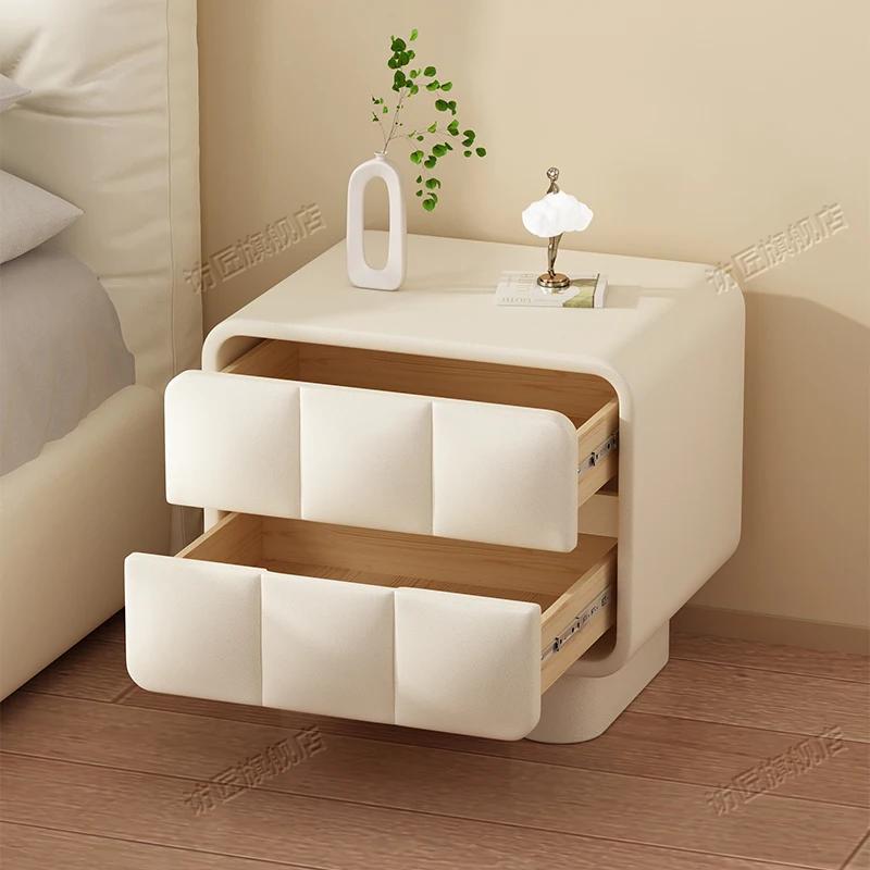 Décor blanc Table De chevet tiroirs chambre bois pas cher Simple Table De chevet mignon à la mode co