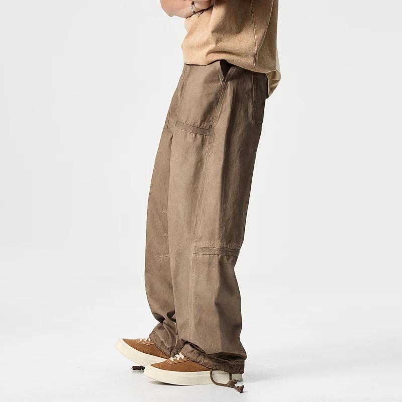 Pantalon baggy décontracté pour hommes, streetwear, mode, conception sale, jambe large, piste, panta