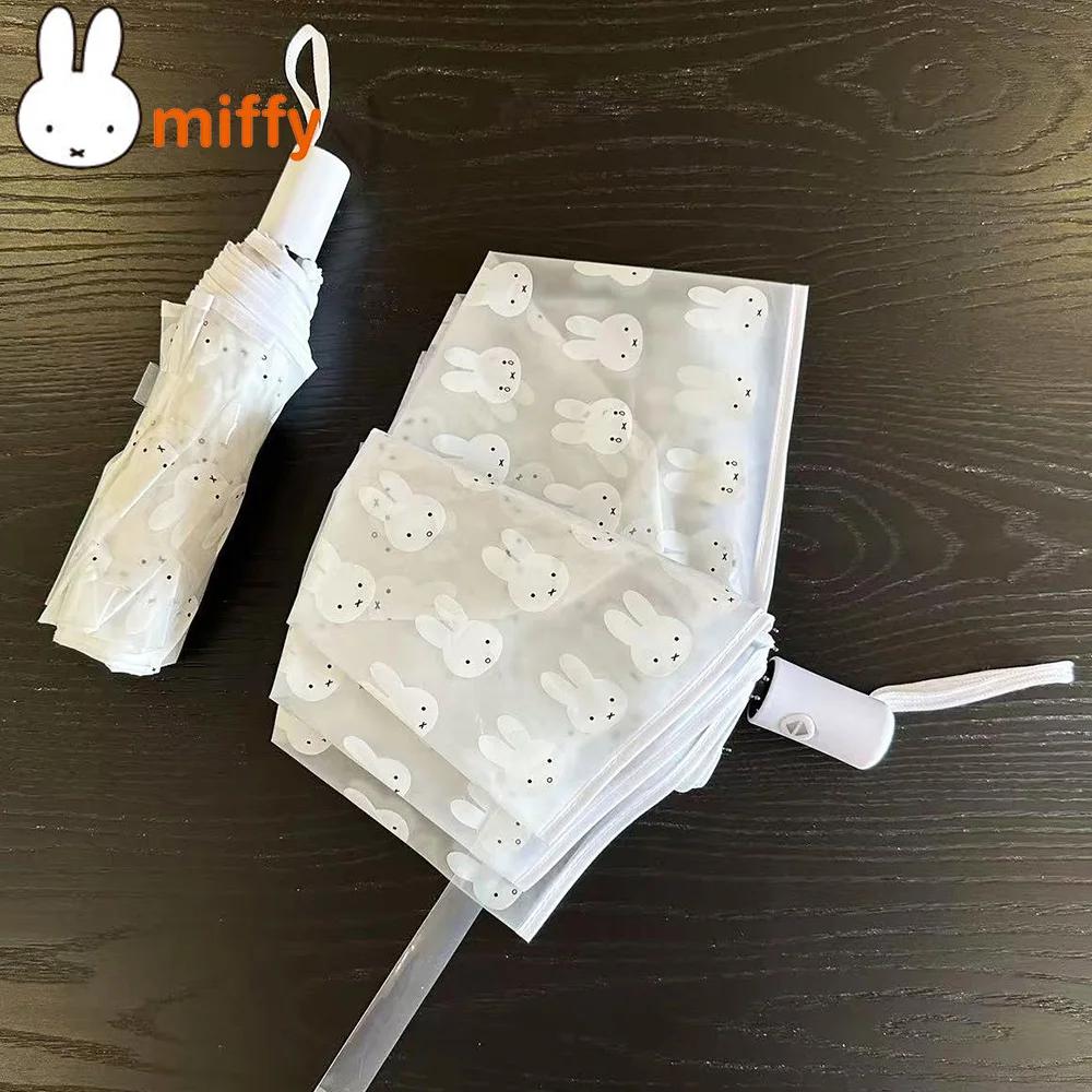 Parapluie Transparent givré Miffy Kawaii, joli parapluie pliable pour étudiants, entièrement automat